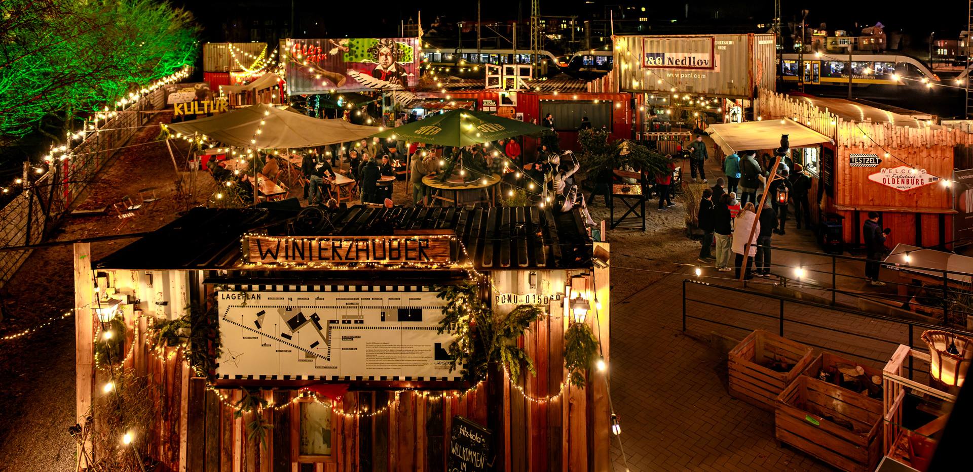 Winterzauber Gleispark Wintermarkt in het Gleispark Oldenburg