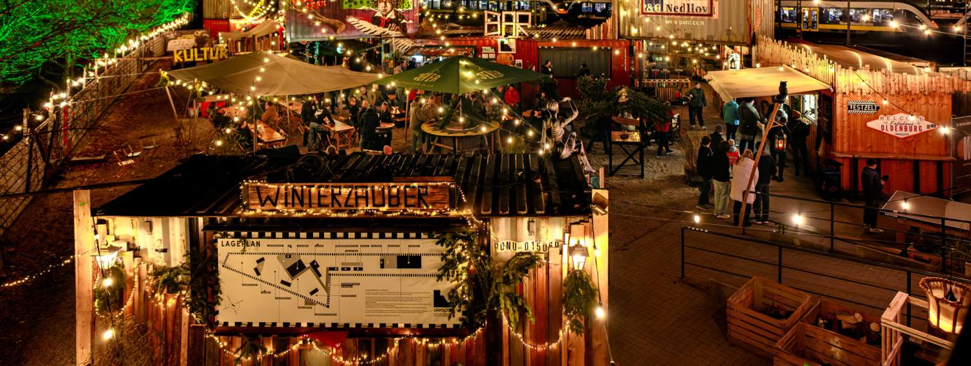 Winterzauber Gleispark Wintermarkt in het Gleispark Oldenburg