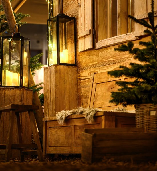Zithoek in het Scandinavische kerstdorp Oldenburg